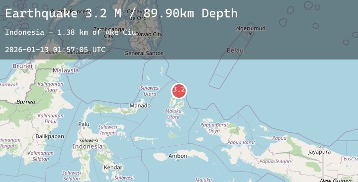 Map of Halmahera, Indonesia