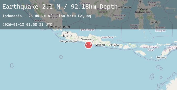 Map of Java, Indonesia
