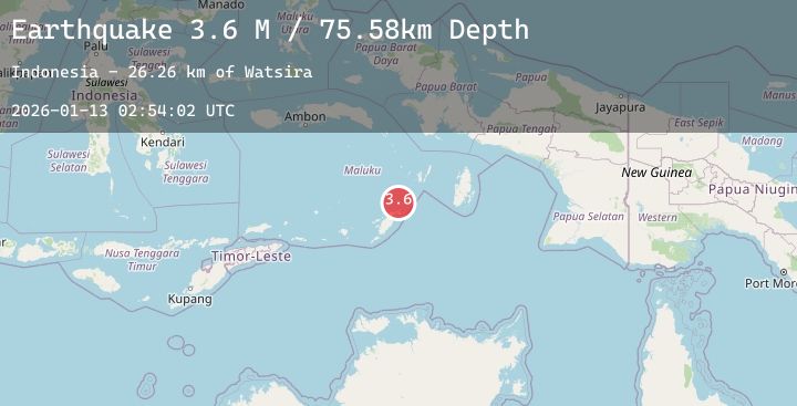 Map of Tanimbar Islands Region, Indonesia
