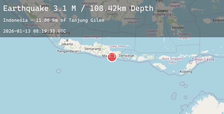 Map of Java, Indonesia
