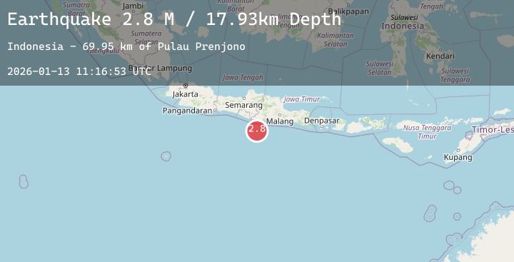 Map of Java, Indonesia
