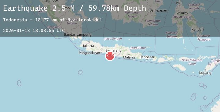Map of Java, Indonesia