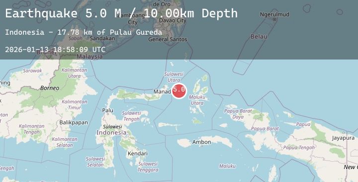 Map of Northern Molucca Sea