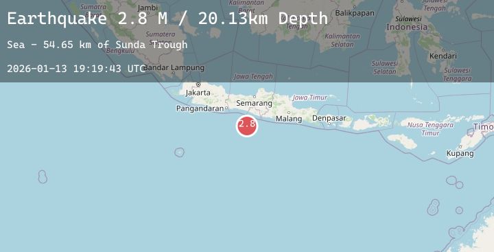Map of Java, Indonesia