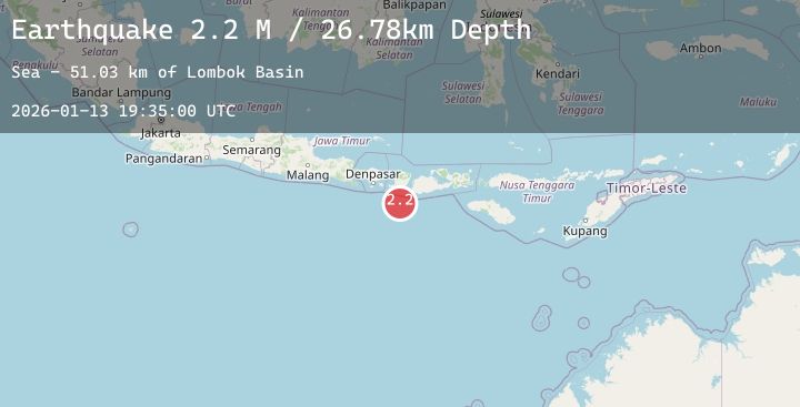 Map of Sumbawa Region, Indonesia