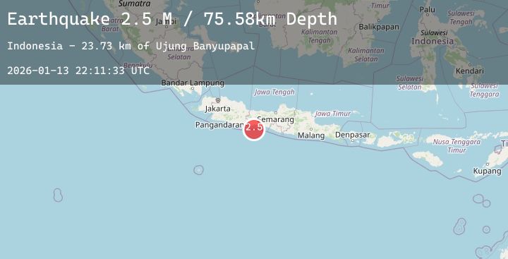 Map of Java, Indonesia