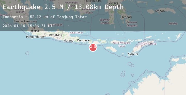Map of Sumbawa Region, Indonesia