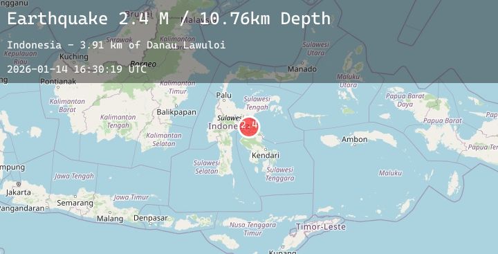 Map of Sulawesi, Indonesia