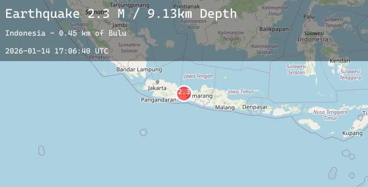 Map of Java, Indonesia
