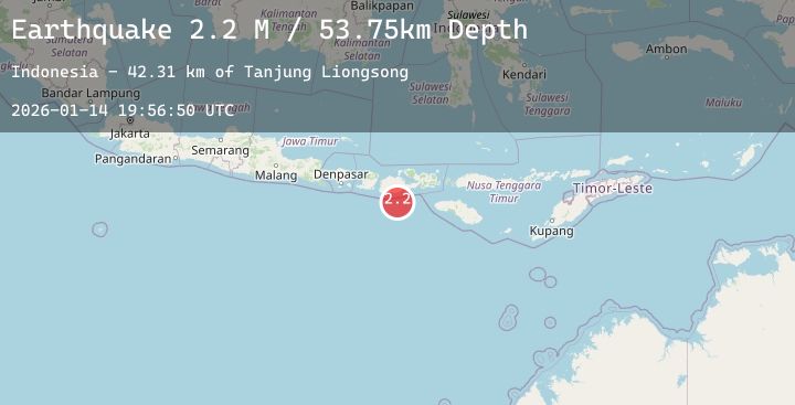 Map of Sumbawa Region, Indonesia