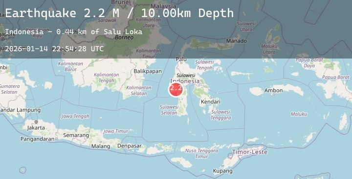 Map of Sulawesi, Indonesia