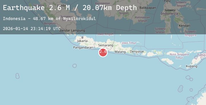 Map of Java, Indonesia