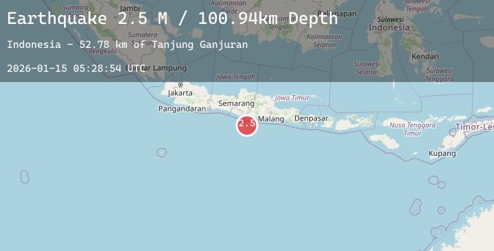 Map of Java, Indonesia