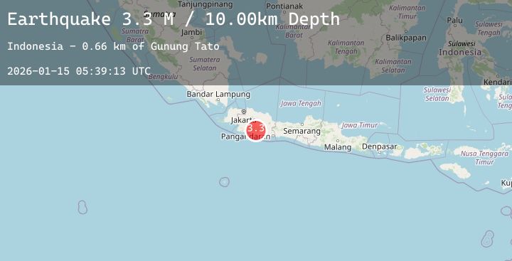 Map of Java, Indonesia