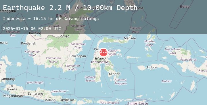 Map of Sulawesi, Indonesia