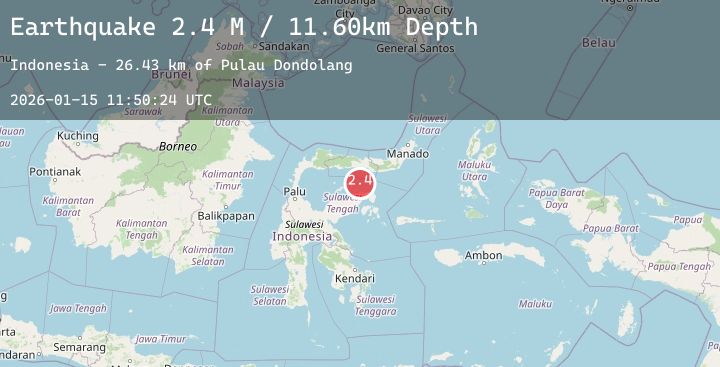 Map of Minahassa Peninsula, Sulawesi