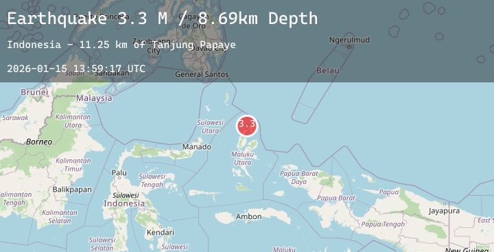 Map of Halmahera, Indonesia