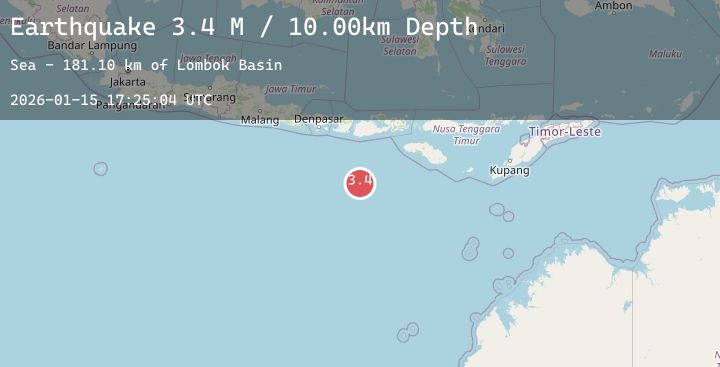 Map of South of Sumbawa, Indonesia