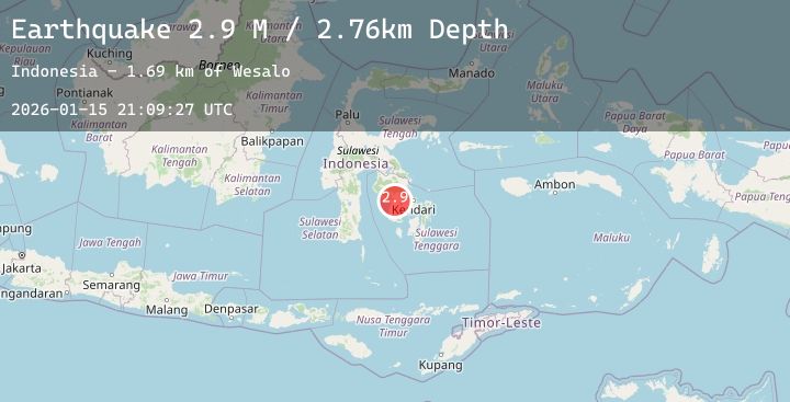 Map of Sulawesi, Indonesia