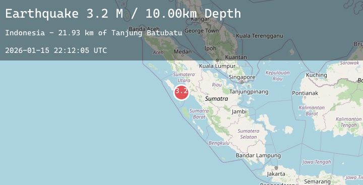 Map of Northern Sumatra, Indonesia