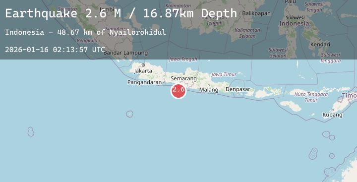 Map of Java, Indonesia