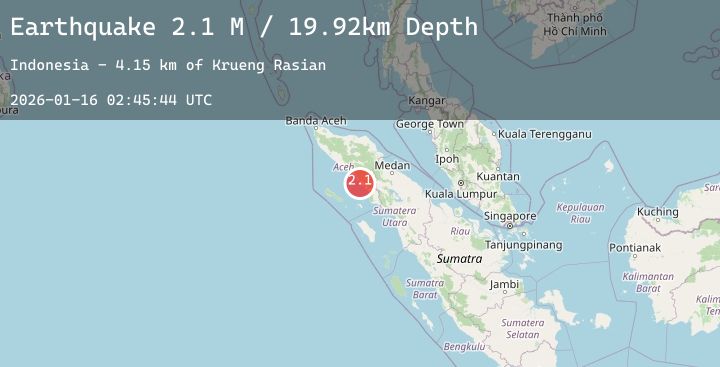 Map of Northern Sumatra, Indonesia