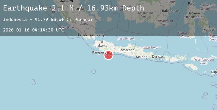 Map of Java, Indonesia