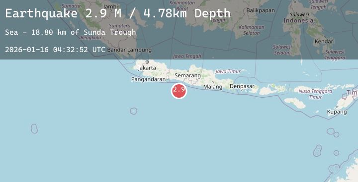 Map of Java, Indonesia
