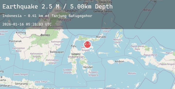 Map of Minahassa Peninsula, Sulawesi