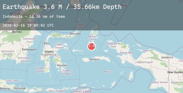 Map of Halmahera, Indonesia