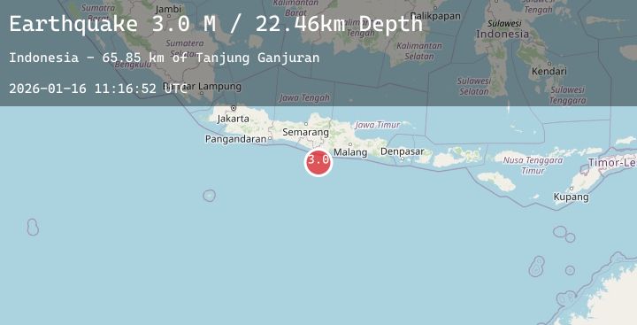 Map of Java, Indonesia