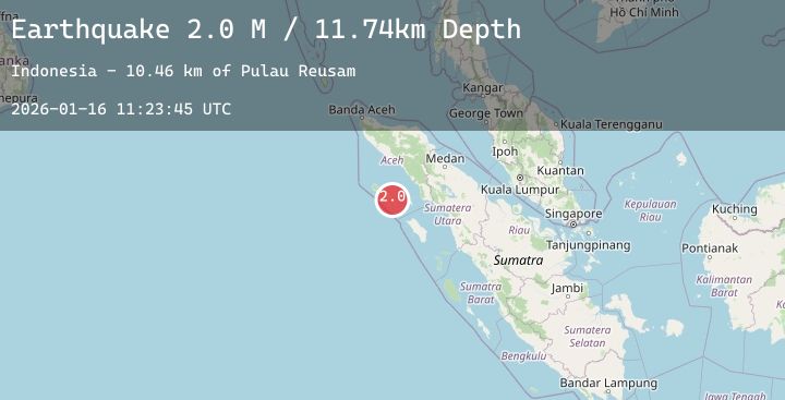 Map of Northern Sumatra, Indonesia