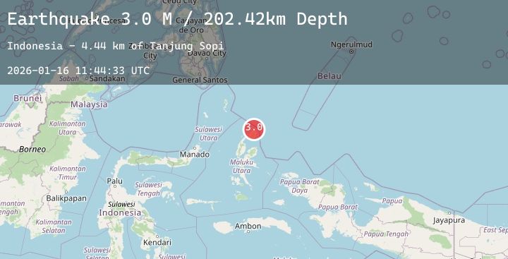 Map of Halmahera, Indonesia