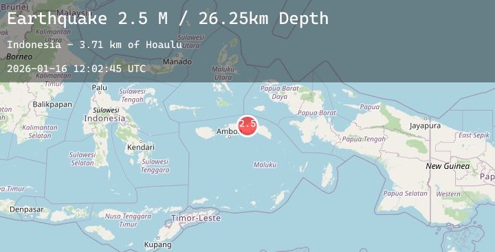 Map of Seram, Indonesia