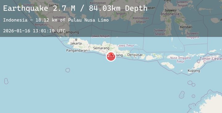 Map of Java, Indonesia