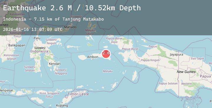 Map of Seram, Indonesia