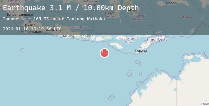 Map of South of Sumbawa, Indonesia