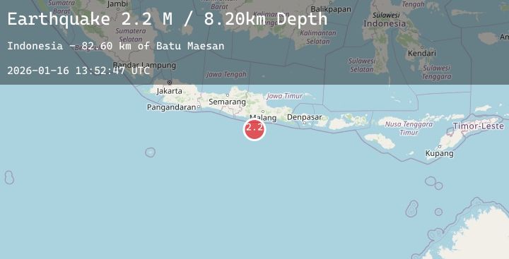 Map of Java, Indonesia