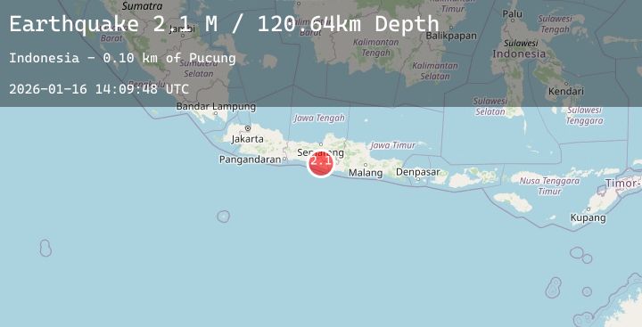 Map of Java, Indonesia