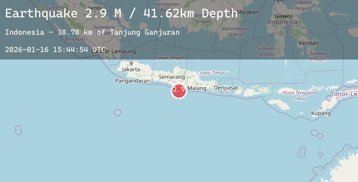 Map of Java, Indonesia
