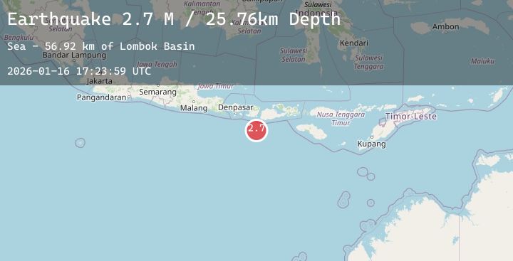 Map of Sumbawa Region, Indonesia
