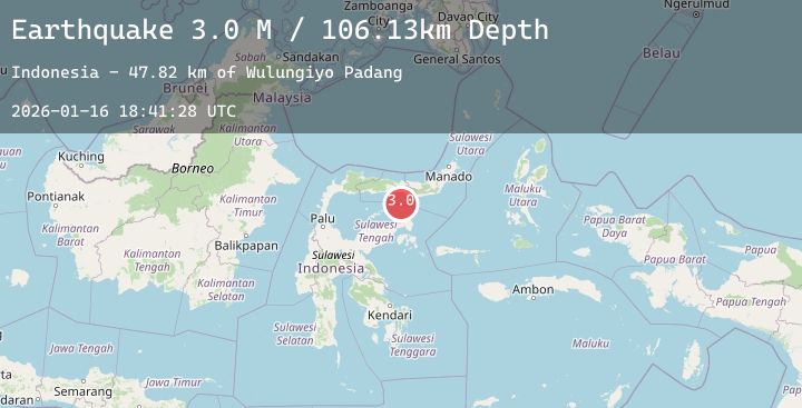 Map of Minahassa Peninsula, Sulawesi