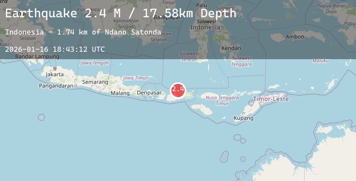 Map of Sumbawa Region, Indonesia