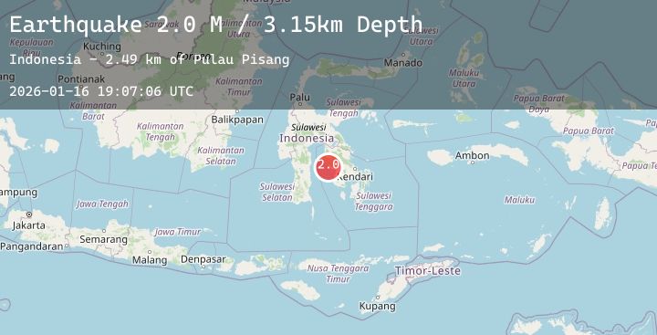Map of Sulawesi, Indonesia