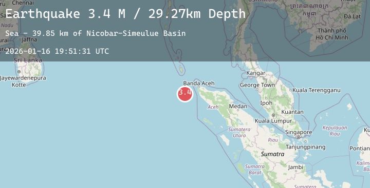 Map of Off West Coast of Northern Sumatra