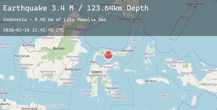 Map of Minahassa Peninsula, Sulawesi