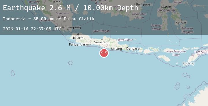 Map of Java, Indonesia