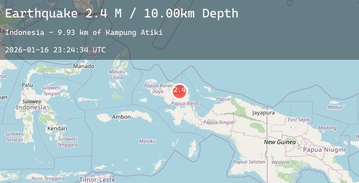 Map of West Papua Region, Indonesia