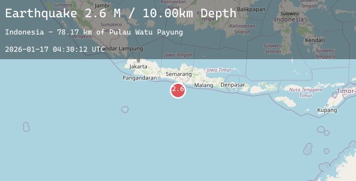 Map of Java, Indonesia