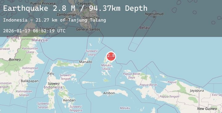Map of Northern Molucca Sea